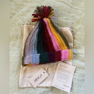 Made by Minga rainbow alpaca mom hat